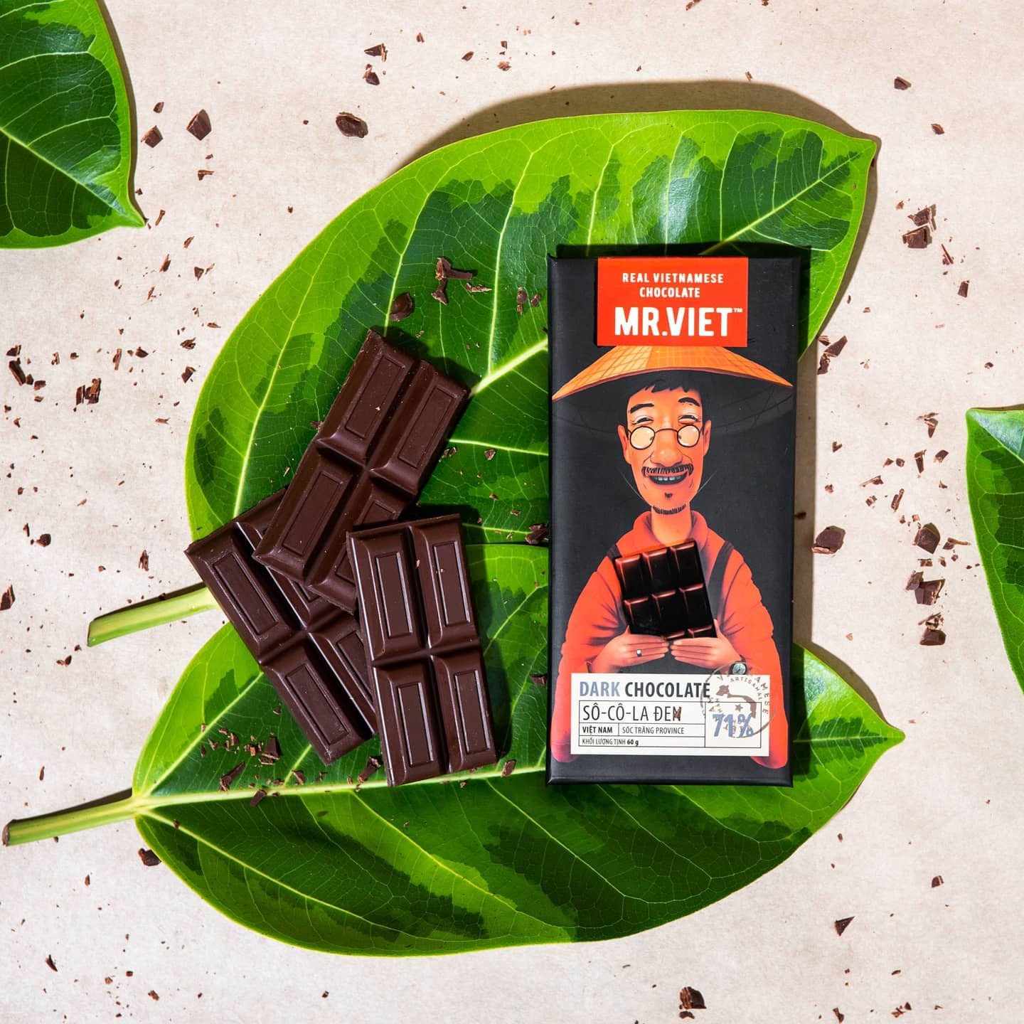 Socola Đen Mr.Viet 60g – Dark Chocolate Mr.Viet 60g