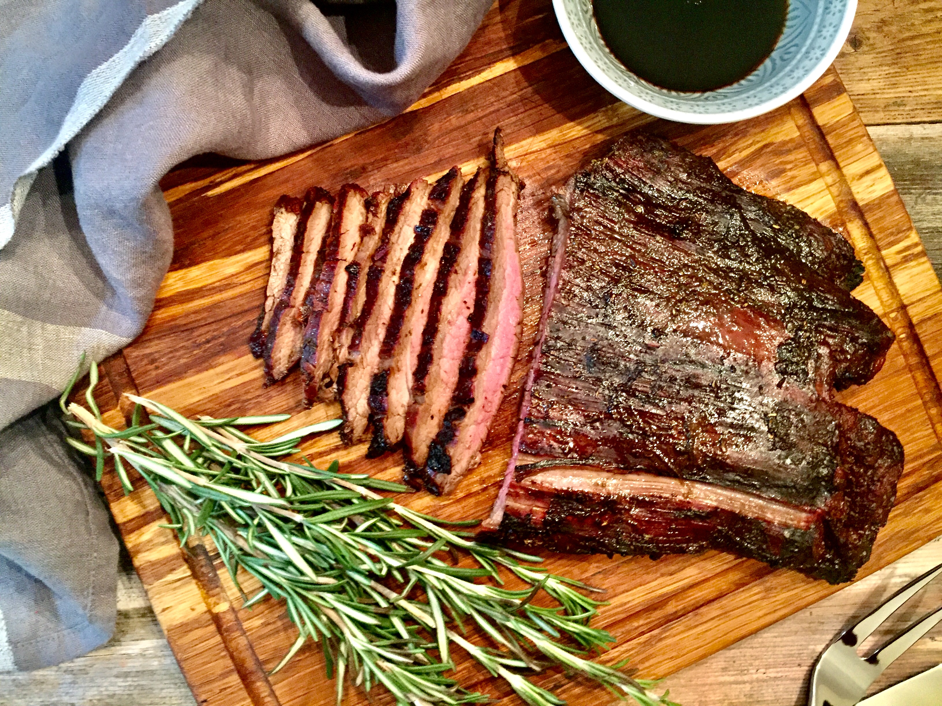 Balsamic and Rosemary Marinated Flank Steak - A Hint of Wine