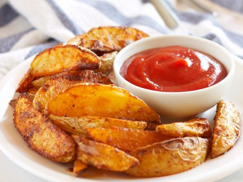 Crispy Barbecue Potato Wedges - The Busy Baker