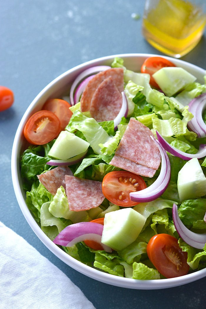 Low Carb Italian Chopped Salad {Low Carb, Paleo, GF, Low Cal} - Skinny Fitalicious®