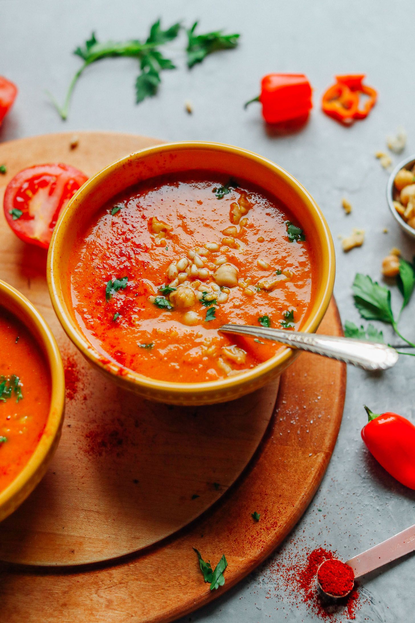 Romesco Soup with Chickpeas | Minimalist Baker Recipes | Recipe | Recipes, Vegetarian recipes, Soup recipes
