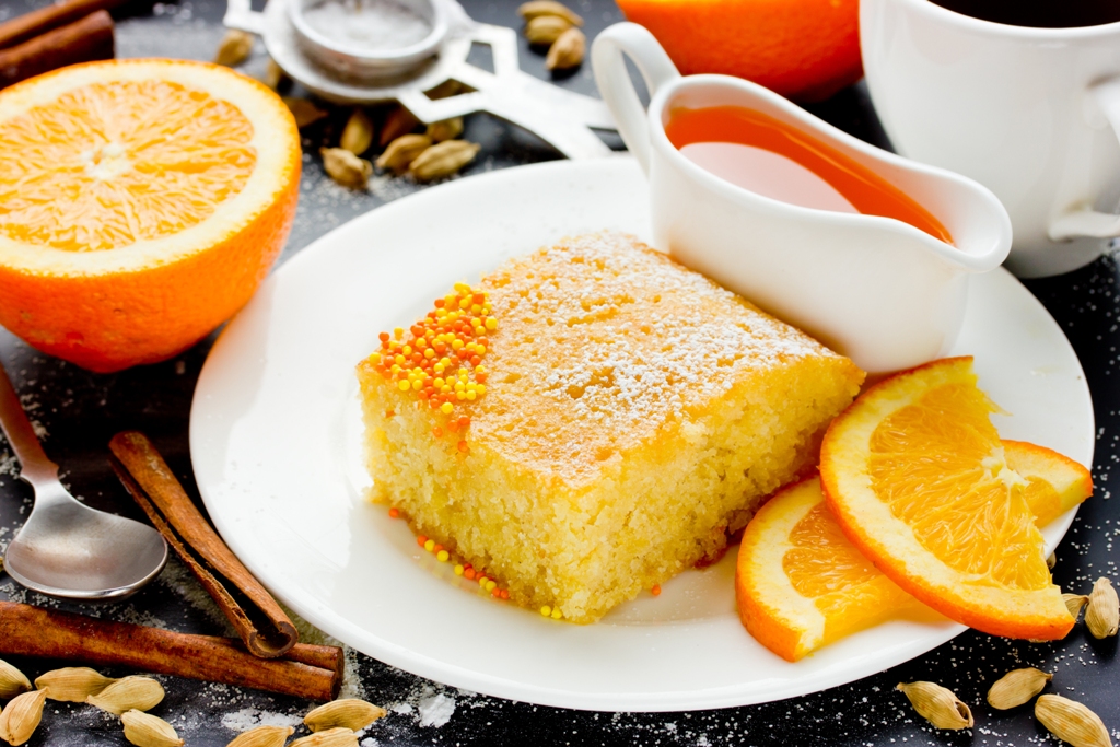 Mastic Orange Semolina Cake - SpiceBreeze