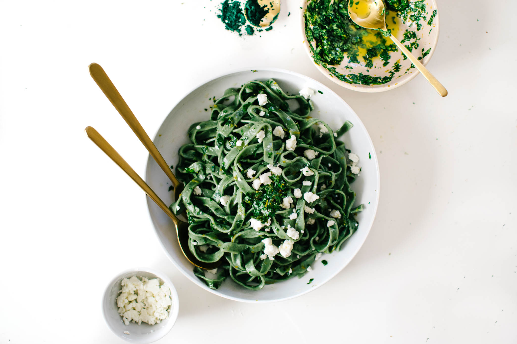 SUPERFOOD GREEN PASTA WITH GREMOLATA &amp; GOAT CHEESE. | Kale &amp; Caramel