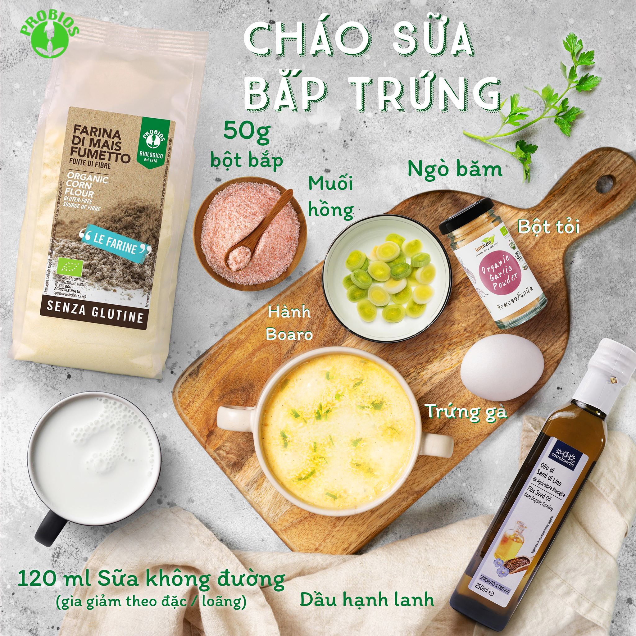 Bột Bắp Hữu Cơ Probios 375g – Organic Corn Flour