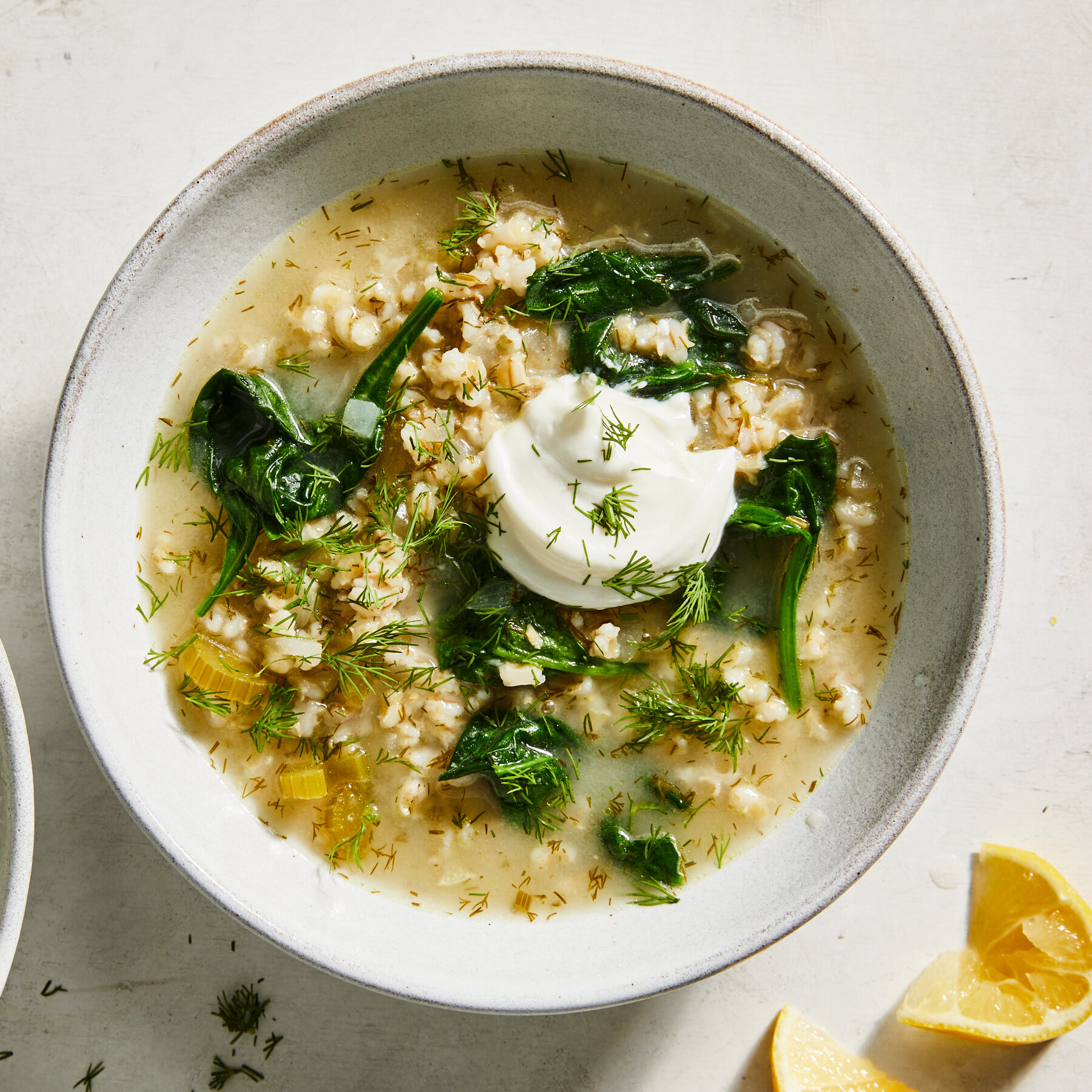 Lemony Pearl Barley Soup