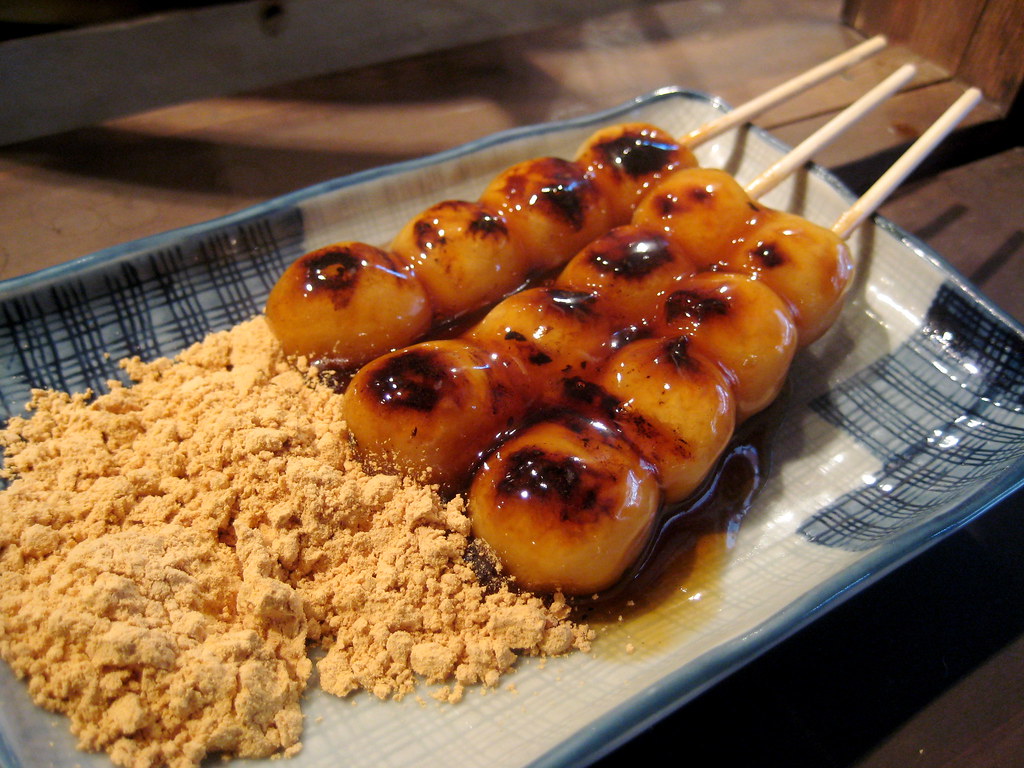 mitarashi dango with kinako | grilled mochi with roasted soy… | Flickr