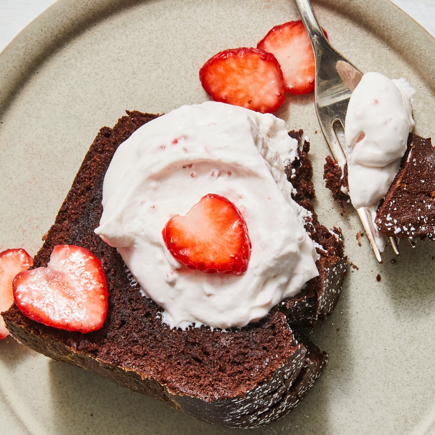 Chocolate Pound Cake With Strawberry Whipped Cream