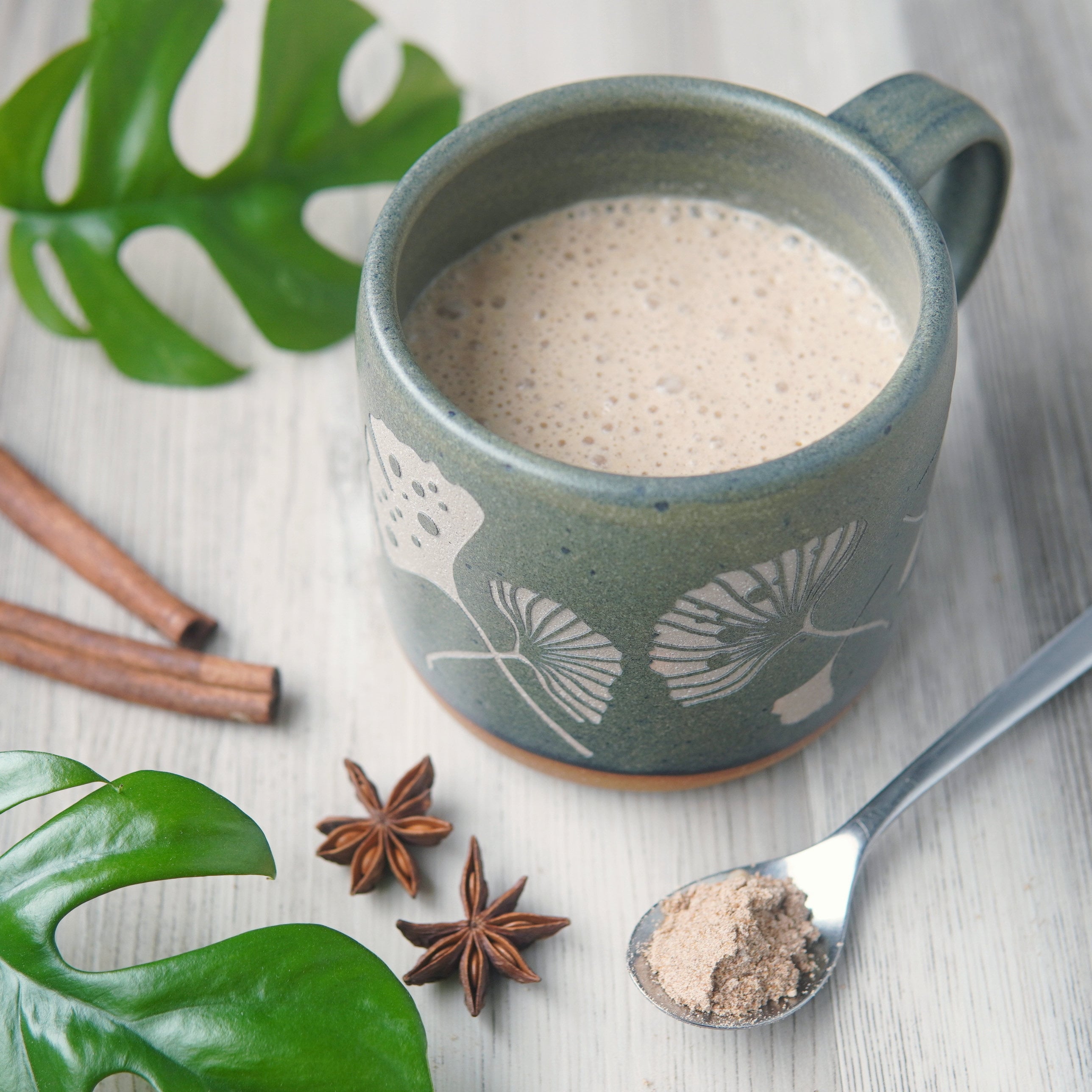 Ginkgo Leaves Mug - Floral Rustic Handmade Pottery - Etsy UK