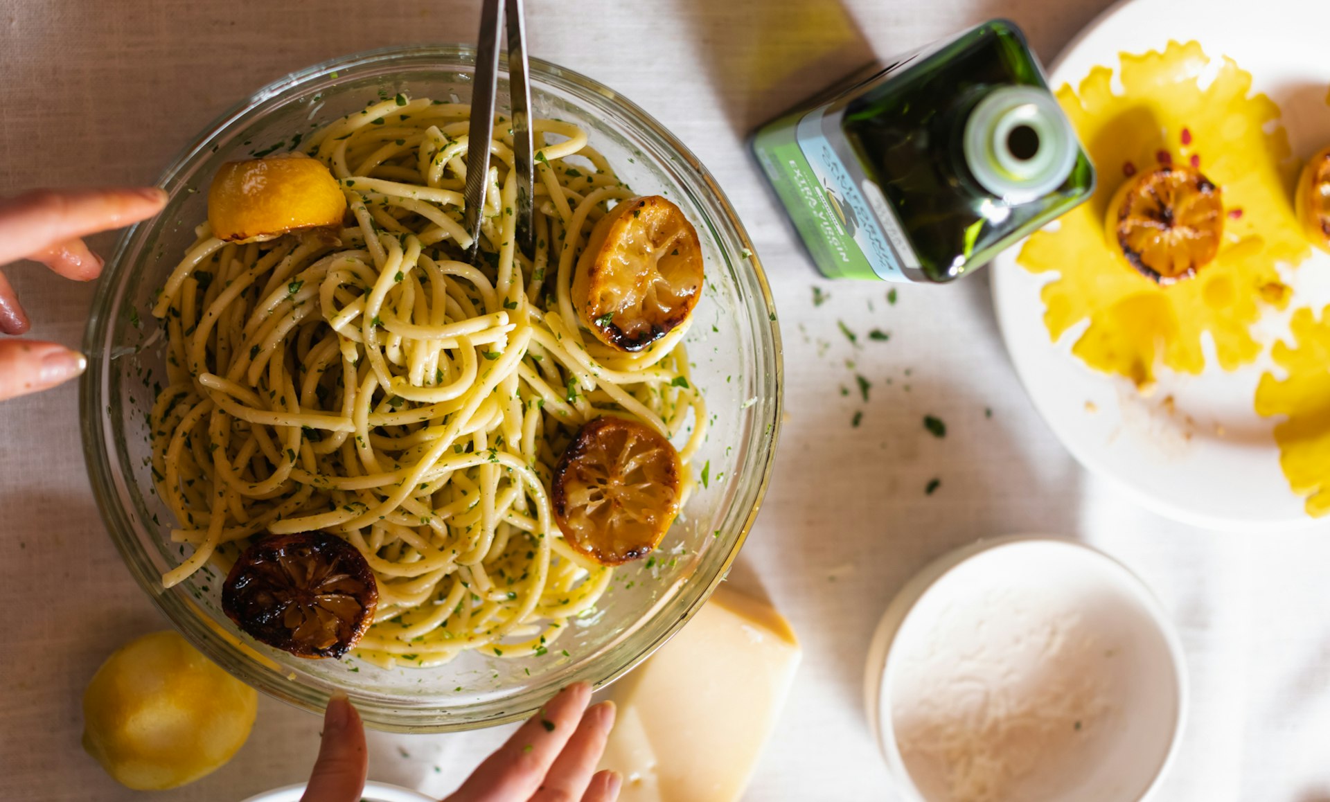 Simple Pasta with Lemon, Extra Virgin Olive Oil and Herbs | California Olive Ranch