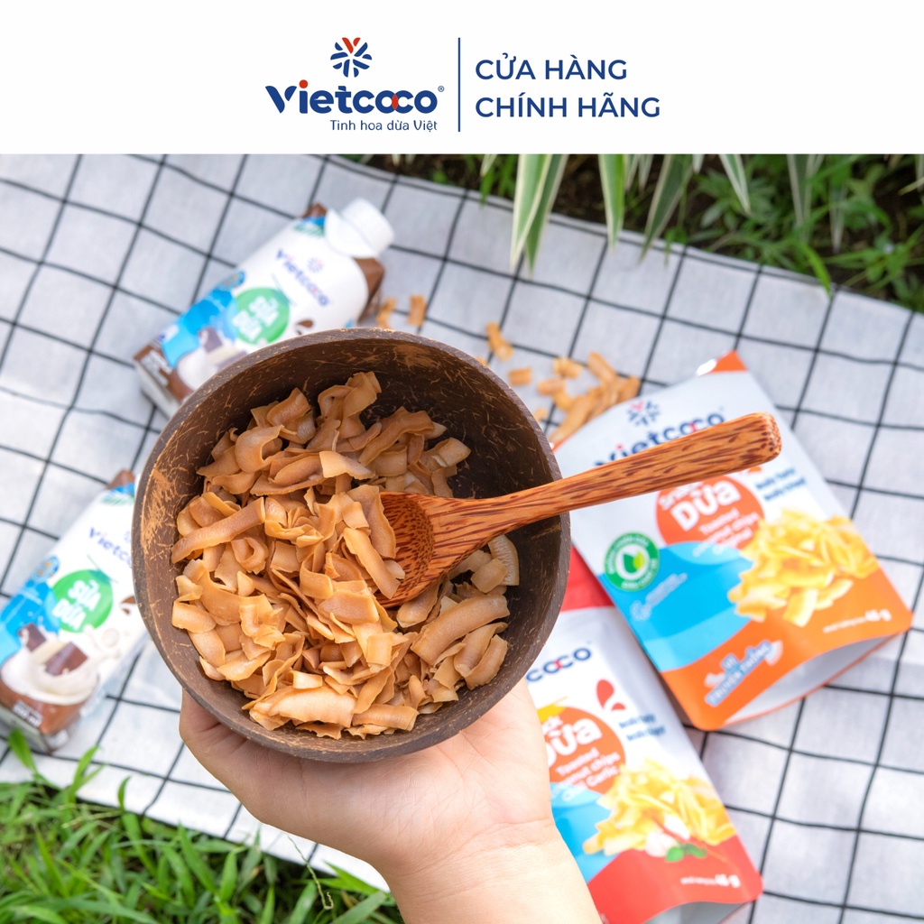 Tặng bát gáo dừa và muỗng] Combo Picnic Socola Vietcoco Sữa dừa 330ml vị Socola x2, Snack dừa 45g Nguyên Bản + Tỏi Ớt | Shopee Việt Nam