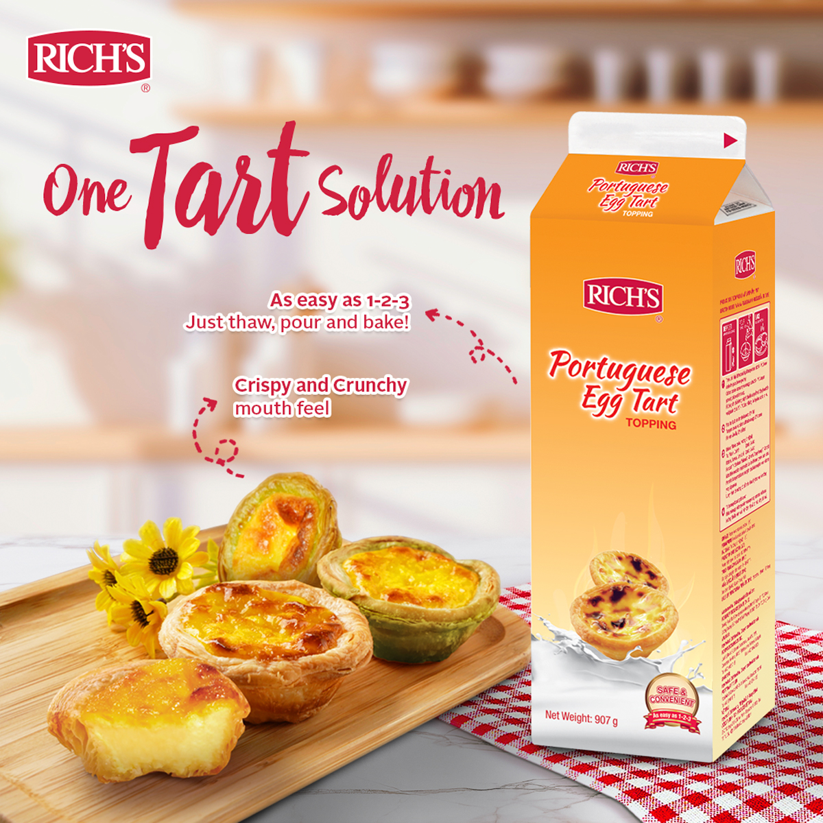 Kem Làm Bánh Trứng Rich’s 907g – Rich’s Portuguese Egg Tart Topping ...