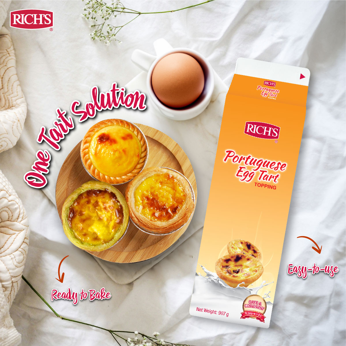 Kem Làm Bánh Trứng Rich’s 907g – Rich’s Portuguese Egg Tart Topping ...