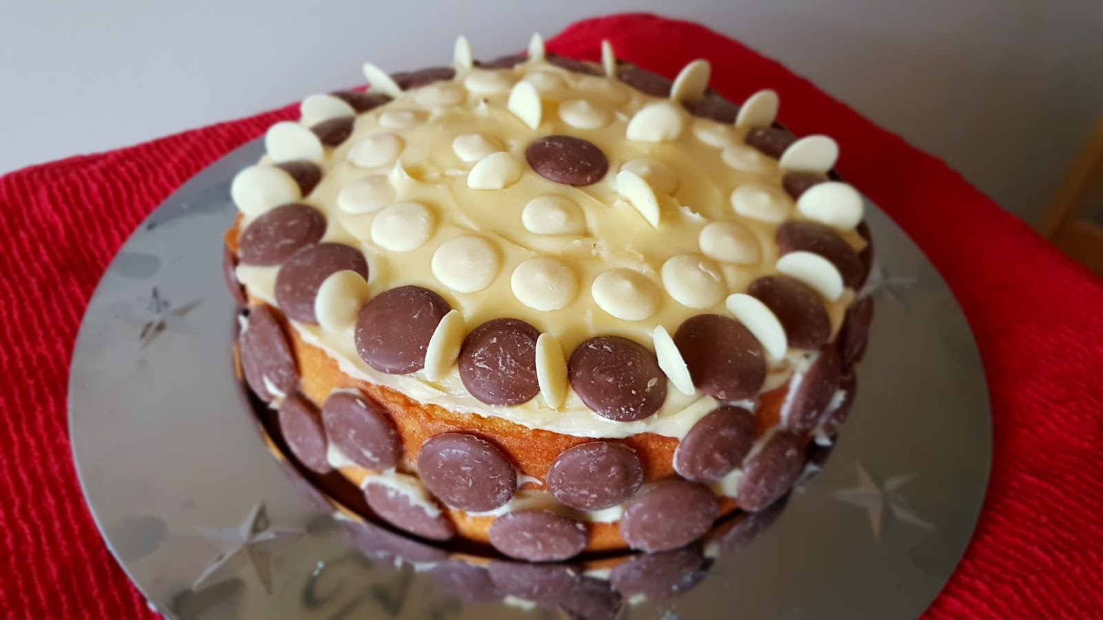 Chocolate button birthday cake