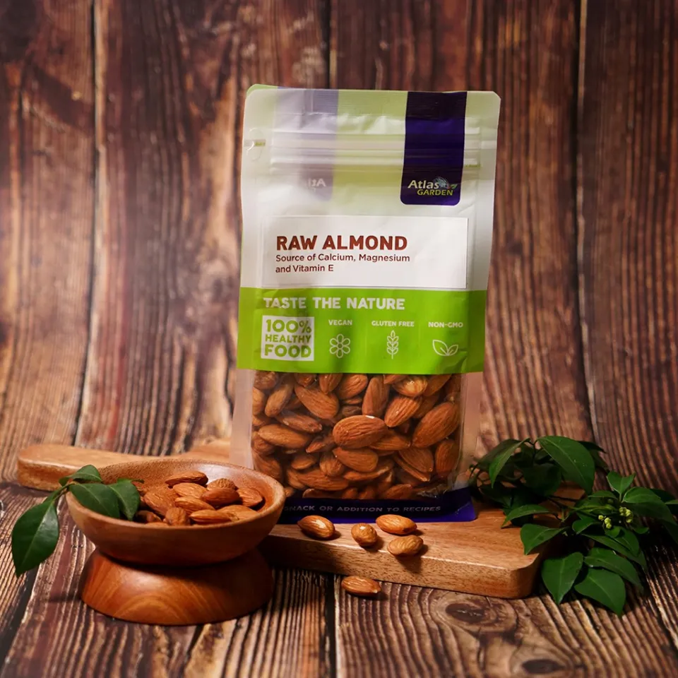 Hạt hạnh nhân nhập khẩu Mỹ làm sữa, làm bánh, ăn kiêng, giảm cân túi 265g - Atlas  Garden | Lazada.vn