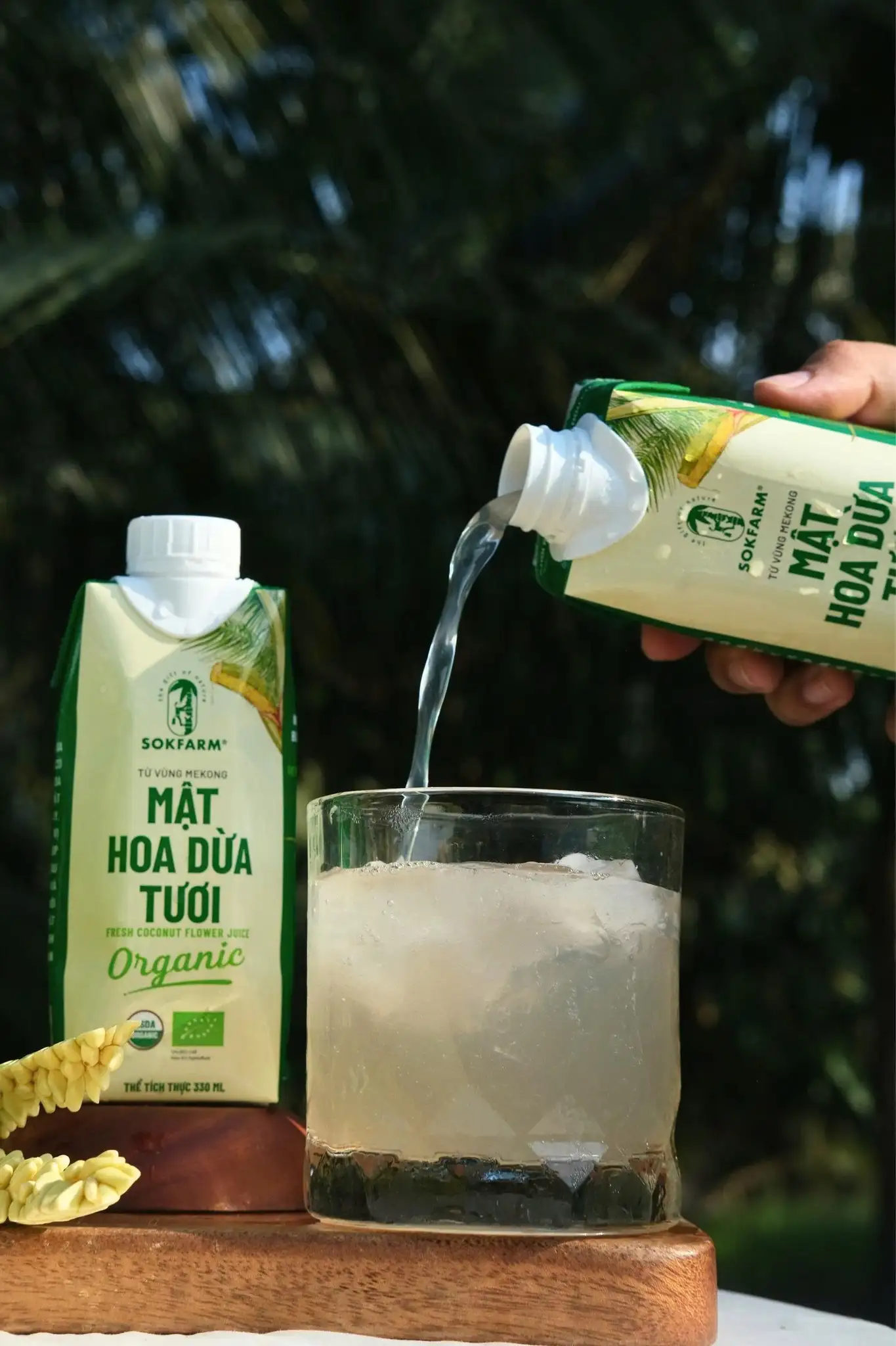 Mật Hoa Dừa Tươi Hữu Cơ Sokfarm Hộp 330ml – Sokfarm Fresh Coconut Flower Juice Organic 330ml